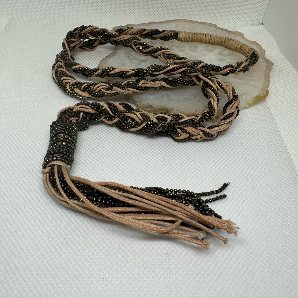 LOFT tassel chain braid necklace